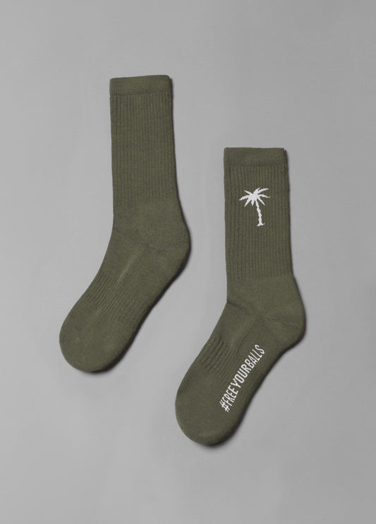 OLIVE PALM SOCKS